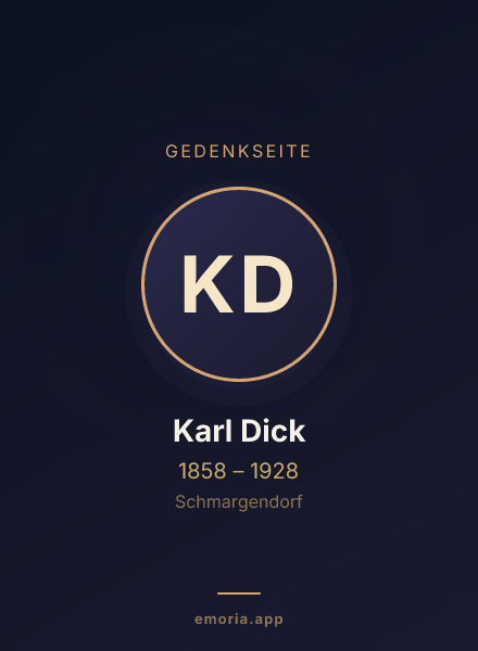 Gedenkportrait von Karl Dick