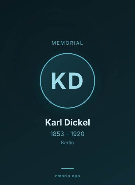 Memorial portrait of Karl Dickel