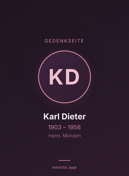 Gedenkportrait von Karl Dieter