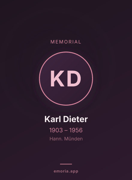 Memorial portrait of Karl Dieter
