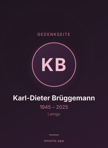 Gedenkportrait von Karl-Dieter Brüggemann