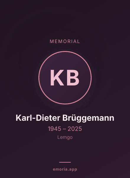 Memorial portrait of Karl-Dieter Brüggemann