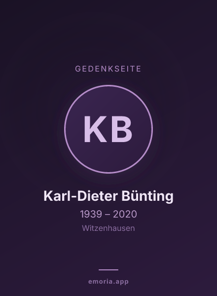 Gedenkportrait von Karl-Dieter Bünting
