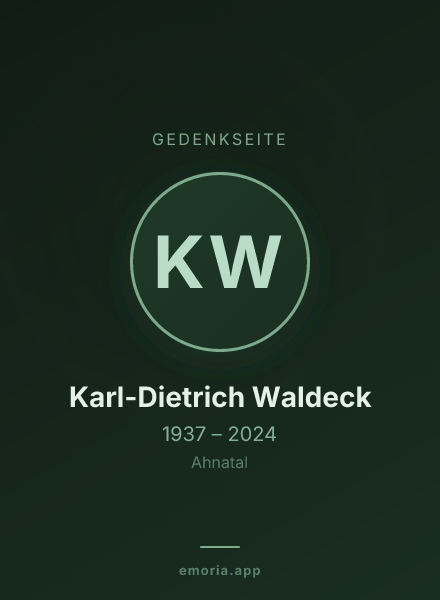 Gedenkportrait von Karl-Dietrich Waldeck
