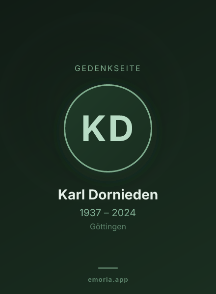 Gedenkportrait von Karl Dornieden