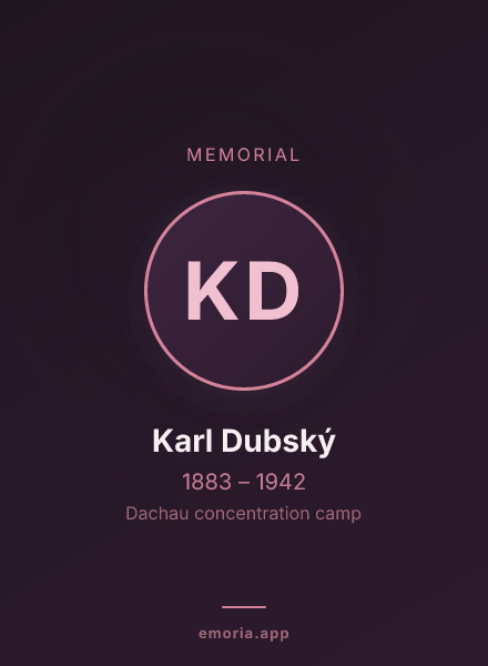 Memorial portrait of Karl Dubský