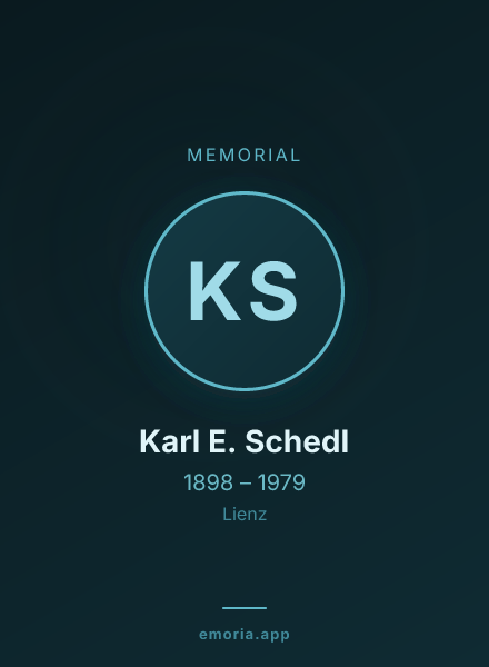 Memorial portrait of Karl E. Schedl