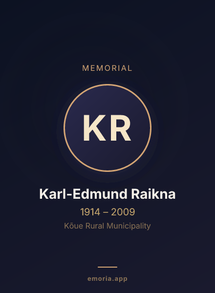 Memorial portrait of Karl-Edmund Raikna