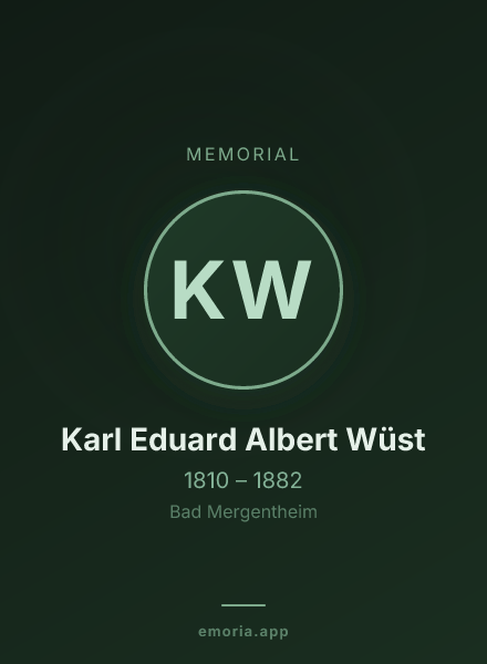Memorial portrait of Karl Eduard Albert Wüst