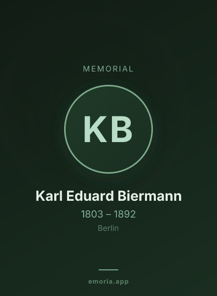 Memorial portrait of Karl Eduard Biermann