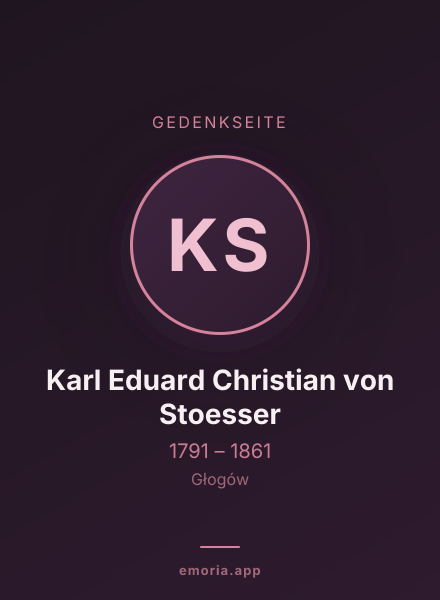Gedenkportrait von Karl Eduard Christian von Stoesser
