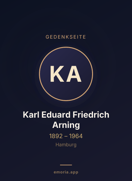 Gedenkportrait von Karl Eduard Friedrich Arning