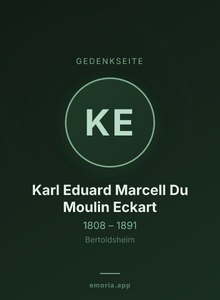 Gedenkportrait von Karl Eduard Marcell Du Moulin Eckart