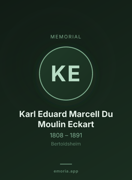 Memorial portrait of Karl Eduard Marcell Du Moulin Eckart