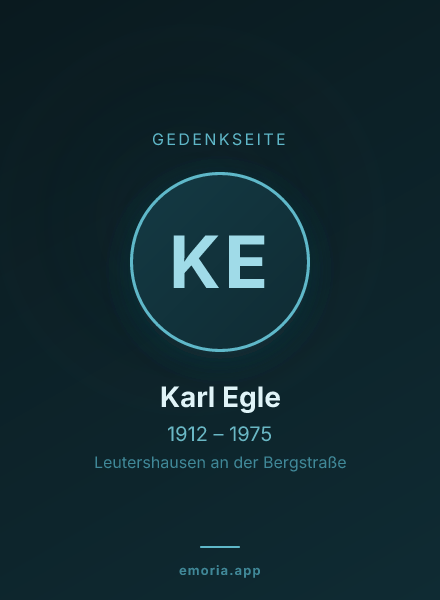Gedenkportrait von Karl Egle