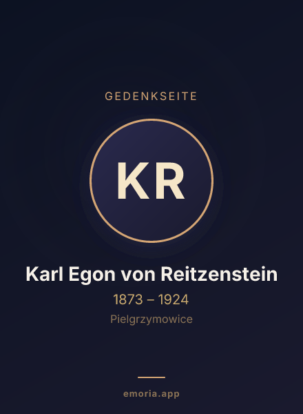 Gedenkportrait von Karl Egon von Reitzenstein