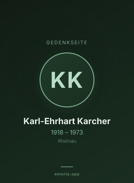 Gedenkportrait von Karl-Ehrhart Karcher