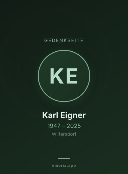 Gedenkportrait von Karl Eigner