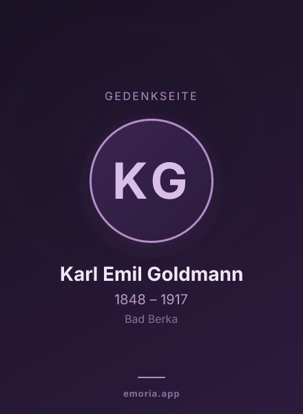 Gedenkportrait von Karl Emil Goldmann