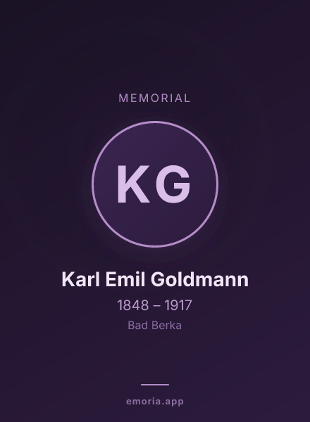 Memorial portrait of Karl Emil Goldmann