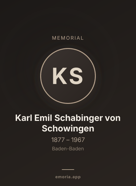 Memorial portrait of Karl Emil Schabinger von Schowingen
