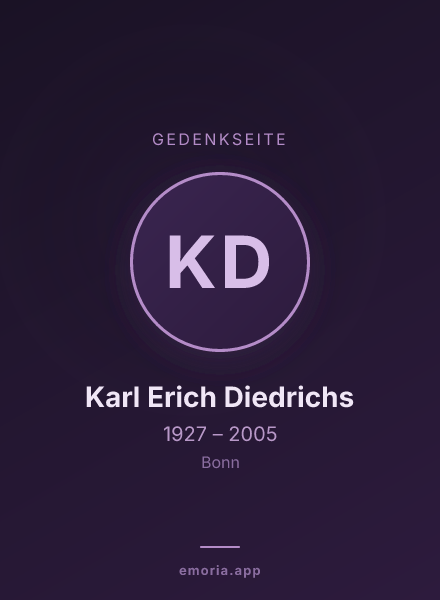 Gedenkportrait von Karl Erich Diedrichs
