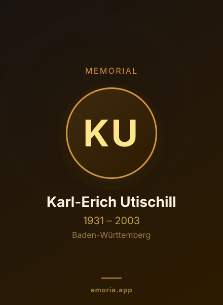 Memorial portrait of Karl-Erich Utischill