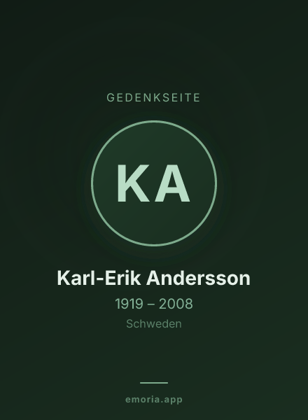 Gedenkportrait von Karl-Erik Andersson