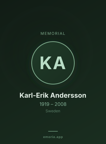 Memorial portrait of Karl-Erik Andersson