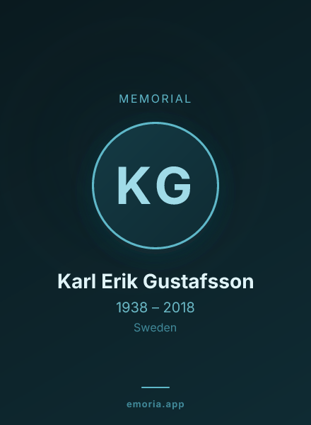 Memorial portrait of Karl Erik Gustafsson