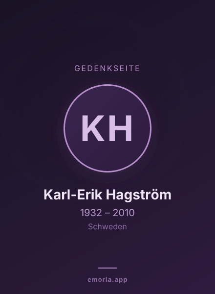 Gedenkportrait von Karl-Erik Hagström