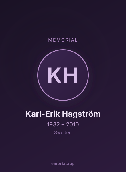 Memorial portrait of Karl-Erik Hagström