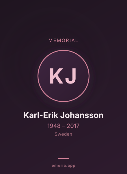 Memorial portrait of Karl-Erik Johansson