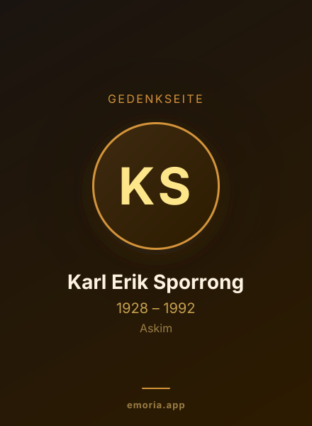 Gedenkportrait von Karl Erik Sporrong