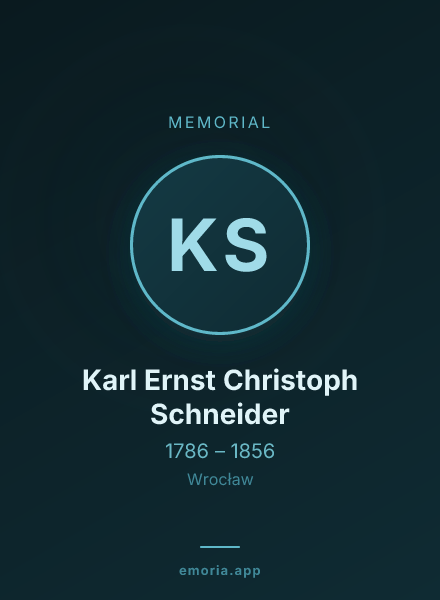 Memorial portrait of Karl Ernst Christoph Schneider