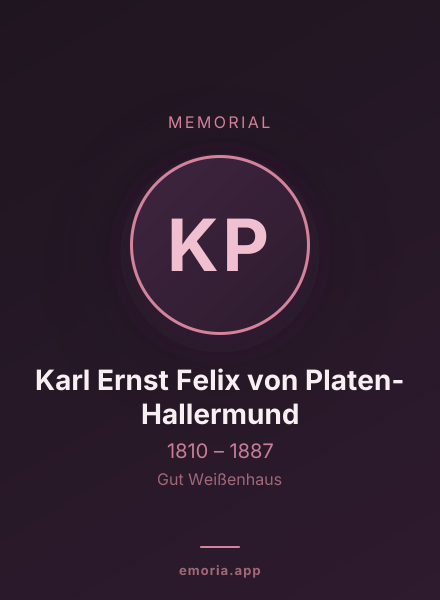 Memorial portrait of Karl Ernst Felix von Platen-Hallermund