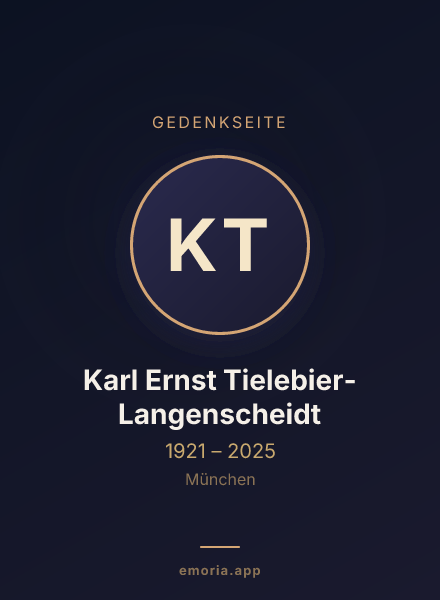 Gedenkportrait von Karl Ernst Tielebier-Langenscheidt
