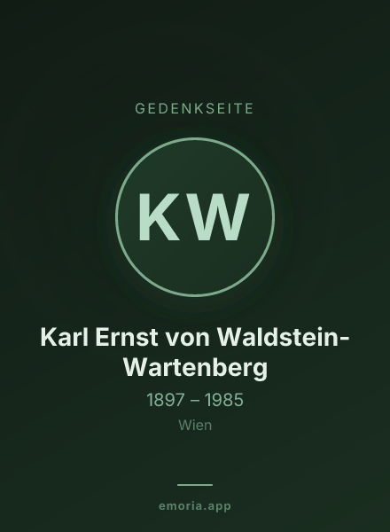 Gedenkportrait von Karl Ernst von Waldstein-Wartenberg