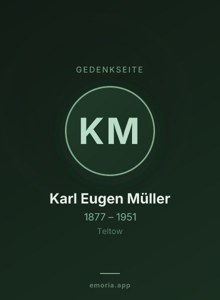 Gedenkportrait von Karl Eugen Müller
