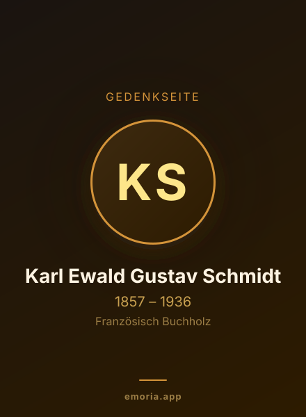 Gedenkportrait von Karl Ewald Gustav Schmidt