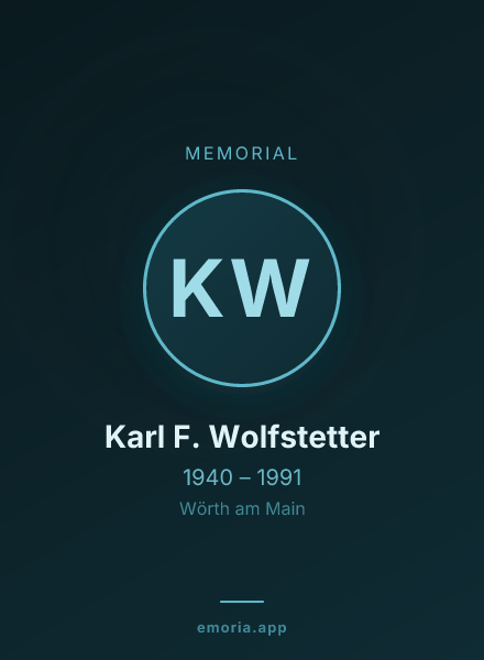 Memorial portrait of Karl F. Wolfstetter