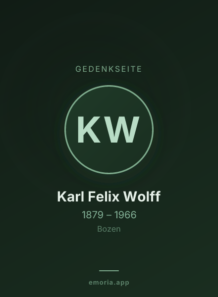 Gedenkportrait von Karl Felix Wolff