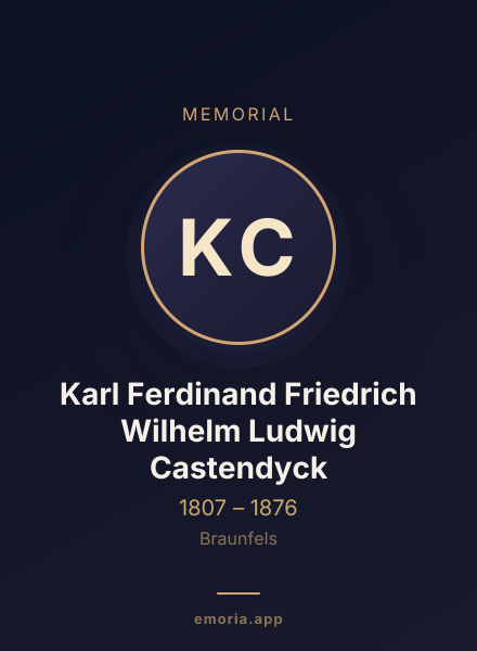 Memorial portrait of Karl Ferdinand Friedrich Wilhelm Ludwig Castendyck