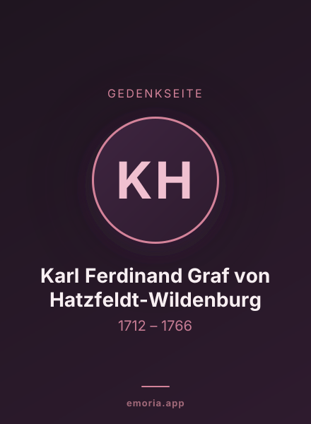 Gedenkportrait von Karl Ferdinand Graf von Hatzfeldt-Wildenburg
