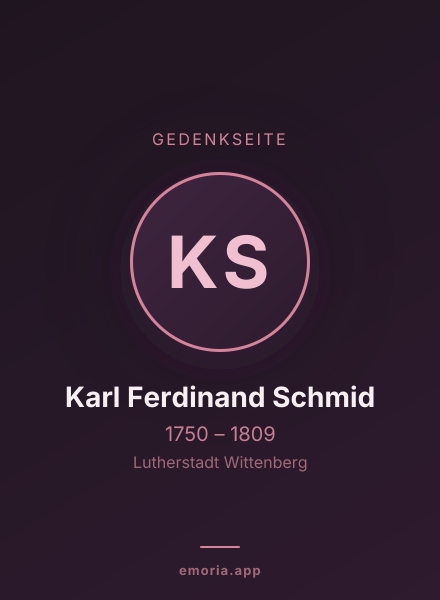 Gedenkportrait von Karl Ferdinand Schmid