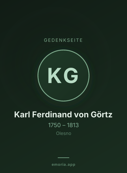 Gedenkportrait von Karl Ferdinand von Görtz
