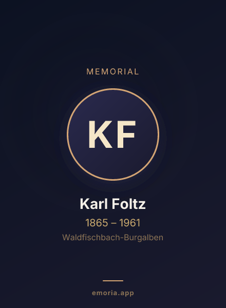 Memorial portrait of Karl Foltz