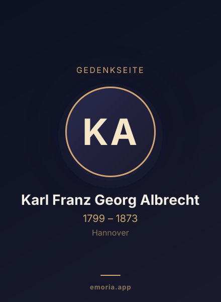 Gedenkportrait von Karl Franz Georg Albrecht