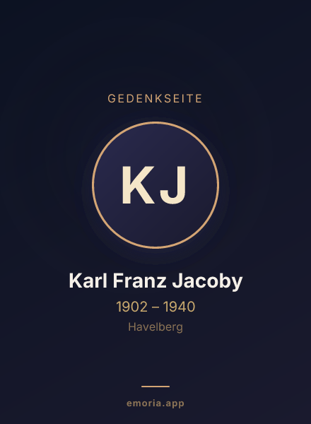 Gedenkportrait von Karl Franz Jacoby