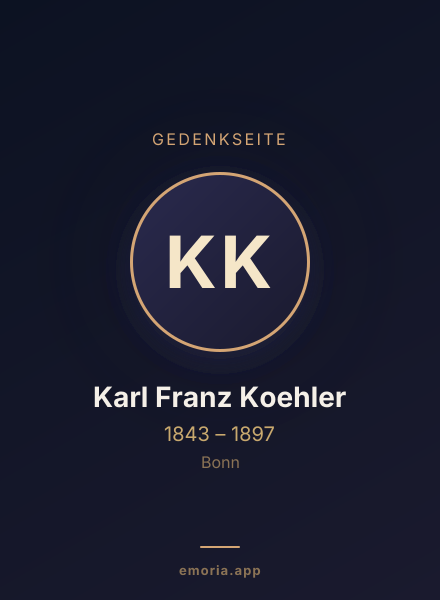 Gedenkportrait von Karl Franz Koehler